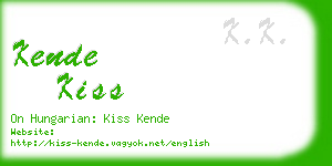 kende kiss business card